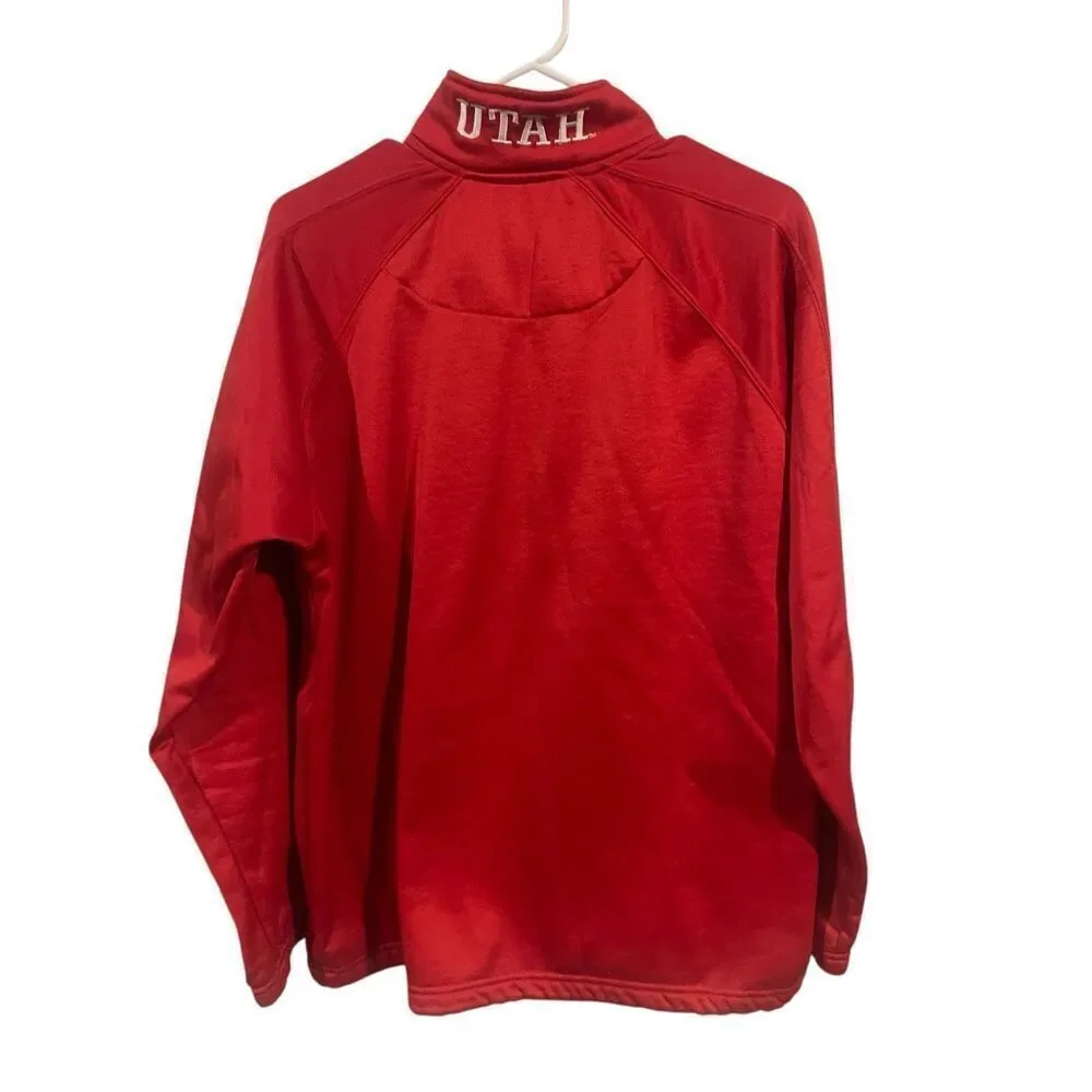 American Classic Sportswear Men Red Long Sleeve Utah Utes 1/4 Zip Pullover Large